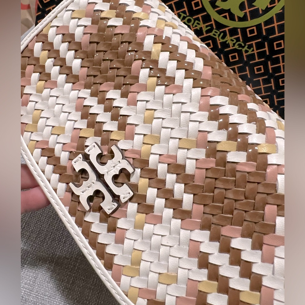 NWT Tory Burch Britten Woven Saddle Bag - Picture 7 of 15